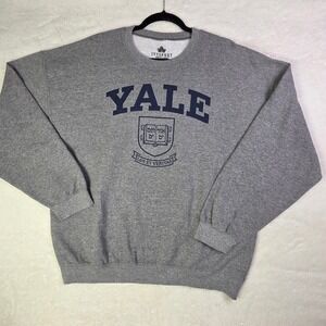 Ivysport Yale University Sweatshirt Mens XL Gray Crewneck Fleece Pullover Crest